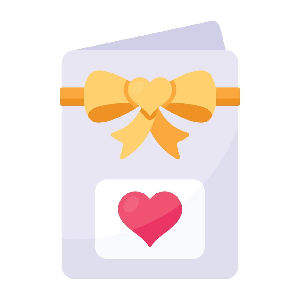 A handy icon of valentine card, flat design vector