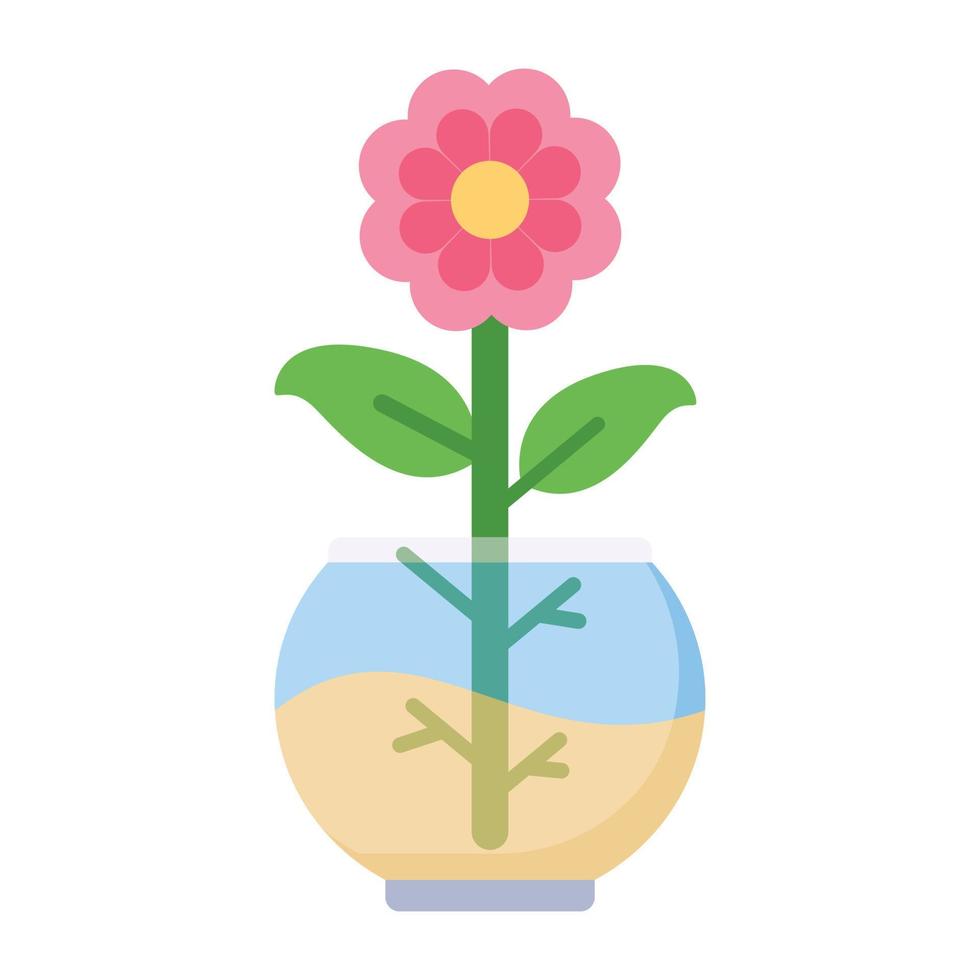 Icon of flowering plant in a colored icon vector