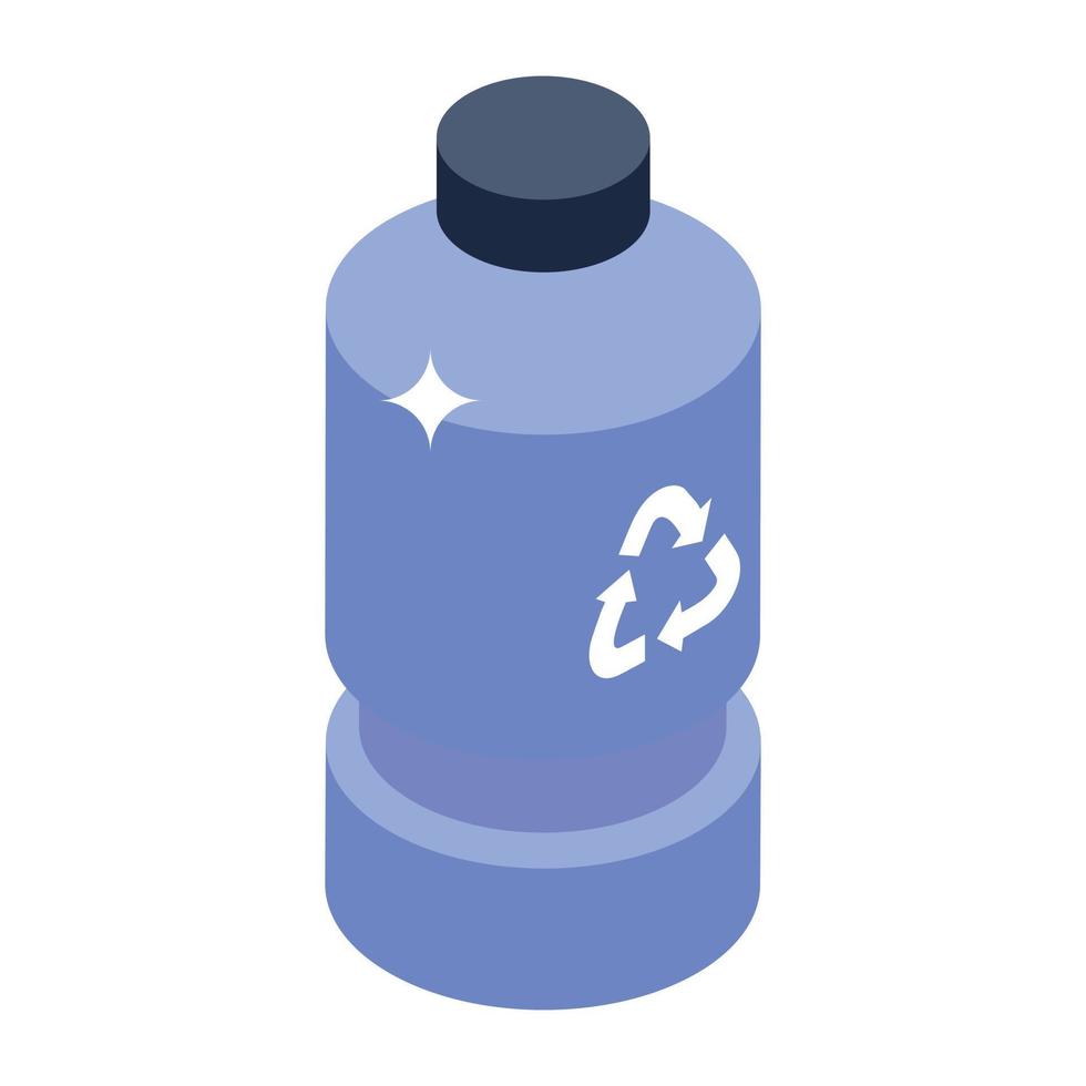 A recycling bottle isometric icon download vector