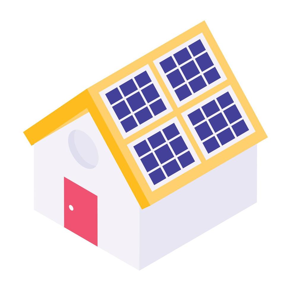 A solar home isometric vector download