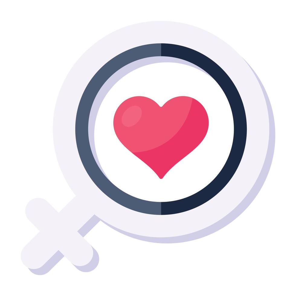 un icono plano editable del amor femenino vector