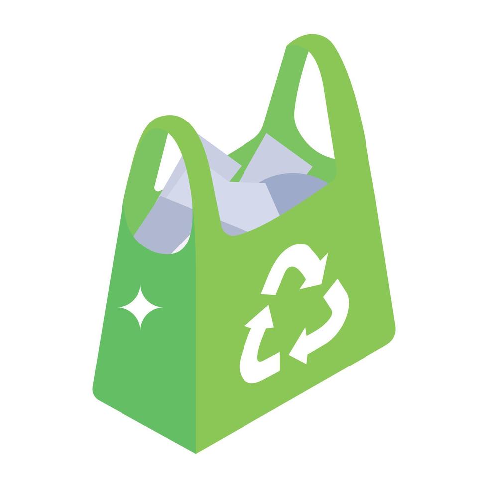 A reusable bag isometric icon download vector