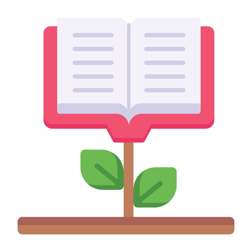 An icon of botany book flat vector