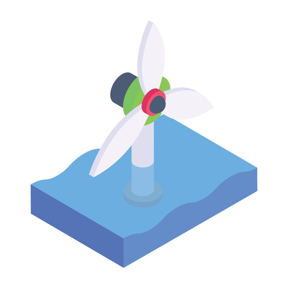 A farm windmill isometric icon vector