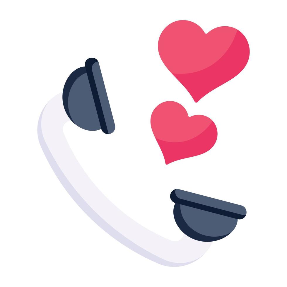 Get this amazing flat icon of romantic call vector