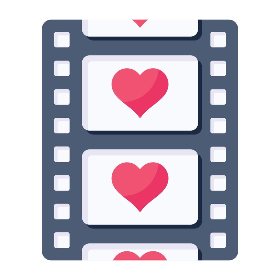 A customizable flat icon of romantic reel vector