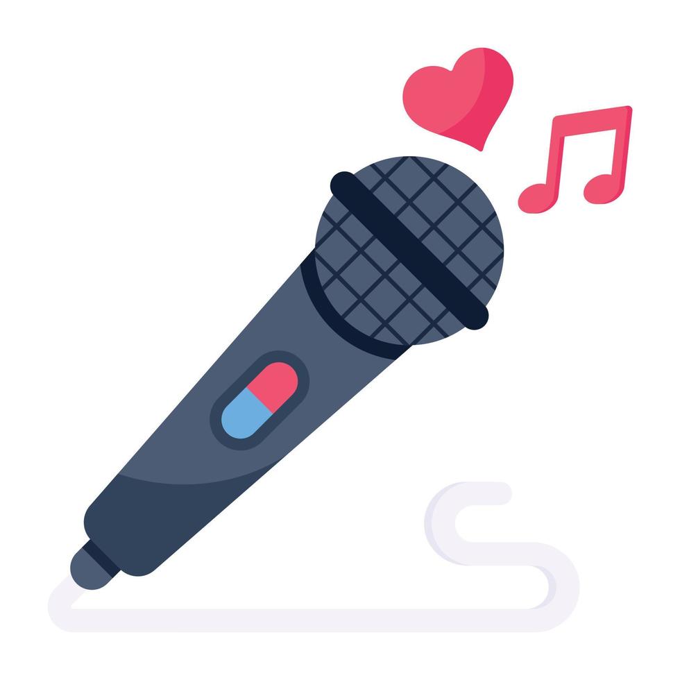 A handy flat icon of romantic singing vector