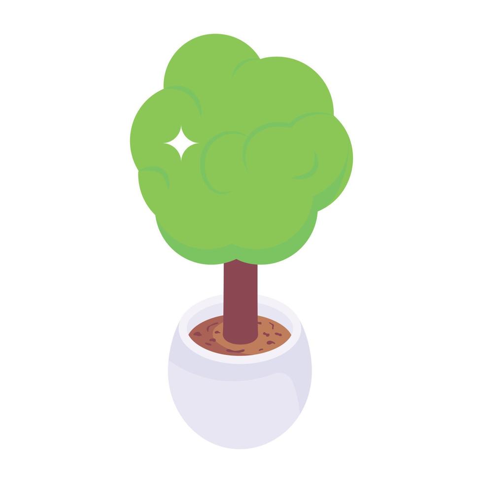 An icon of tree modern isometric vector