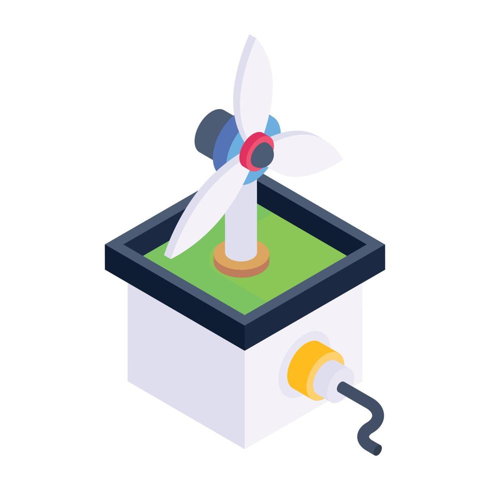 An icon of aerogenerator isometric design vector