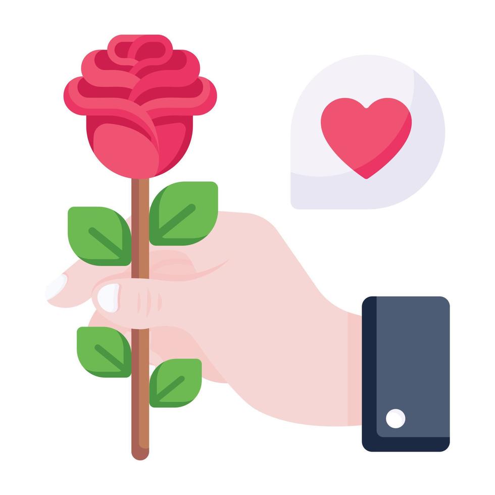 Download premium flat icon of rose vector