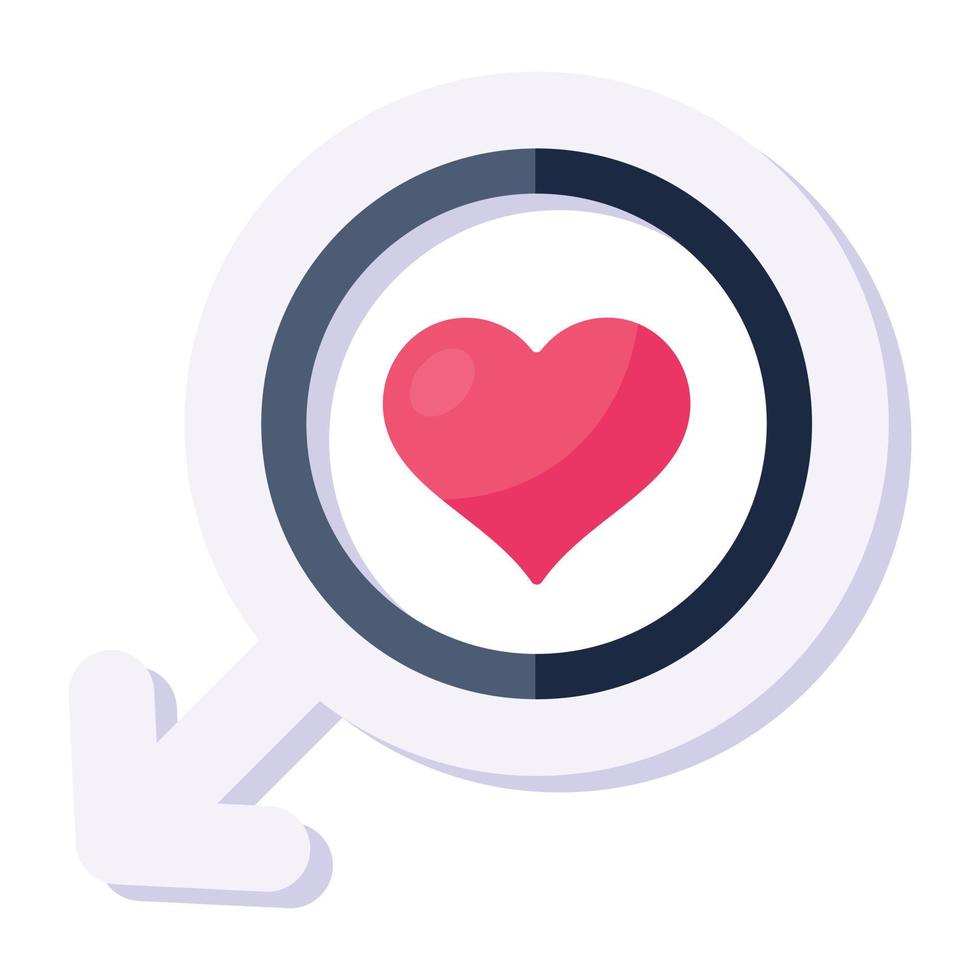 icono plano de moda del amor masculino vector