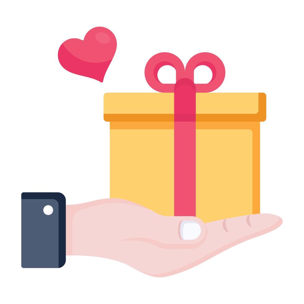 Get this handy flat icon of valentine surprise vector