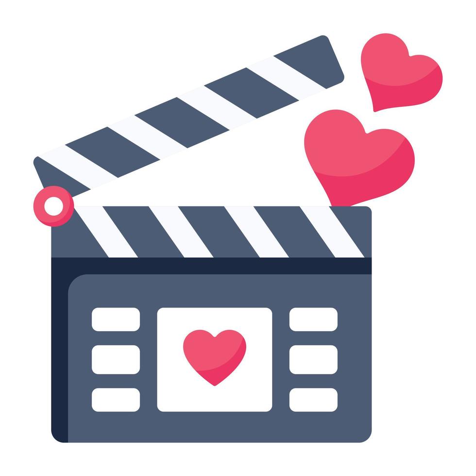 Get this scalable flat icon of romantic movie vector