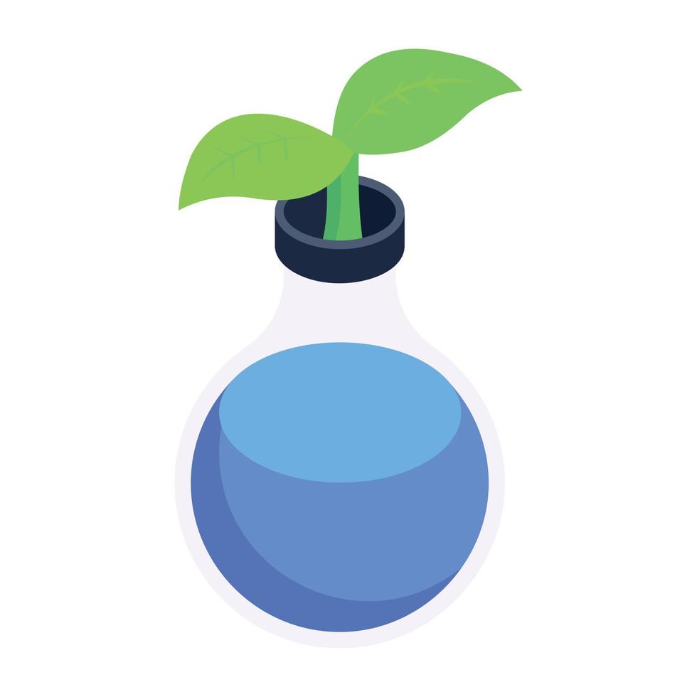 Isometric icon of a plant test vector