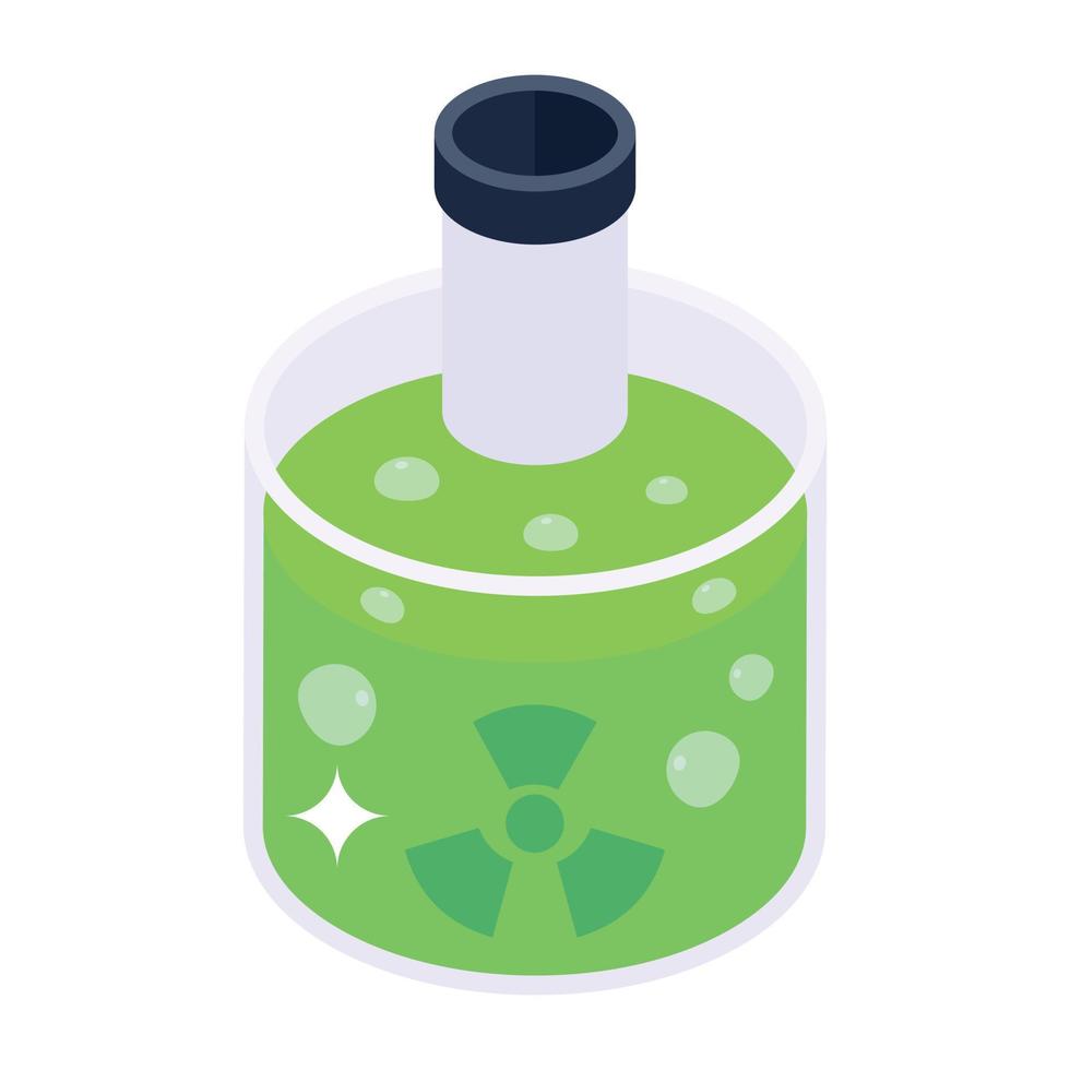 An isometric editable icon of chemical vector