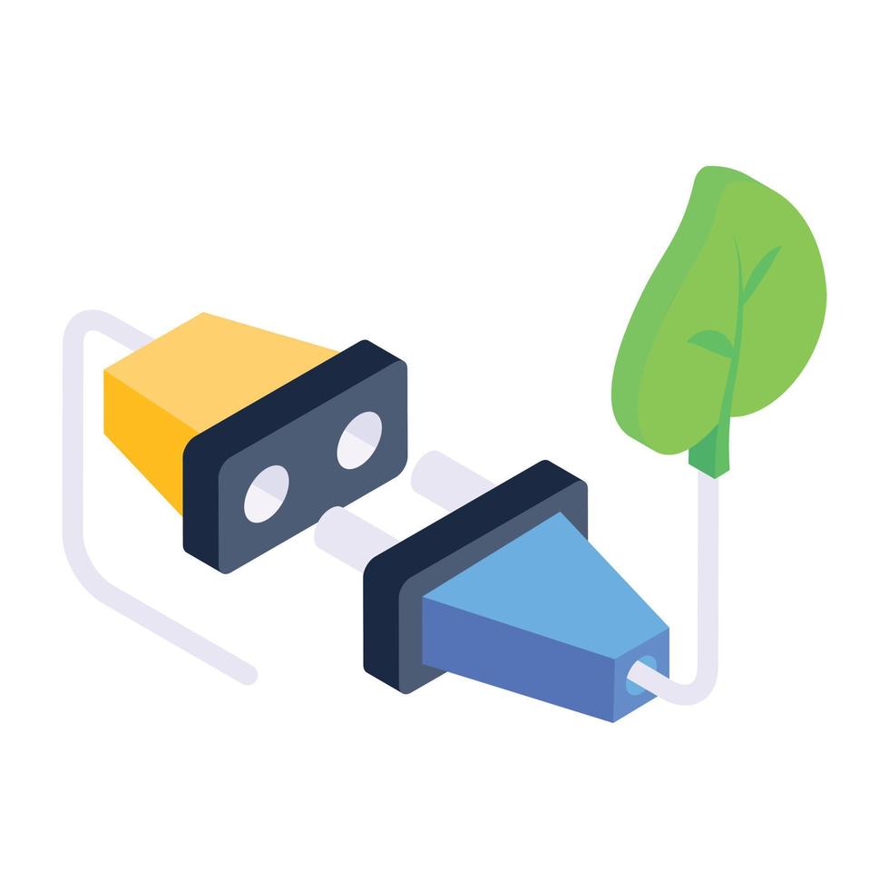 A green energy isometric modern icon vector