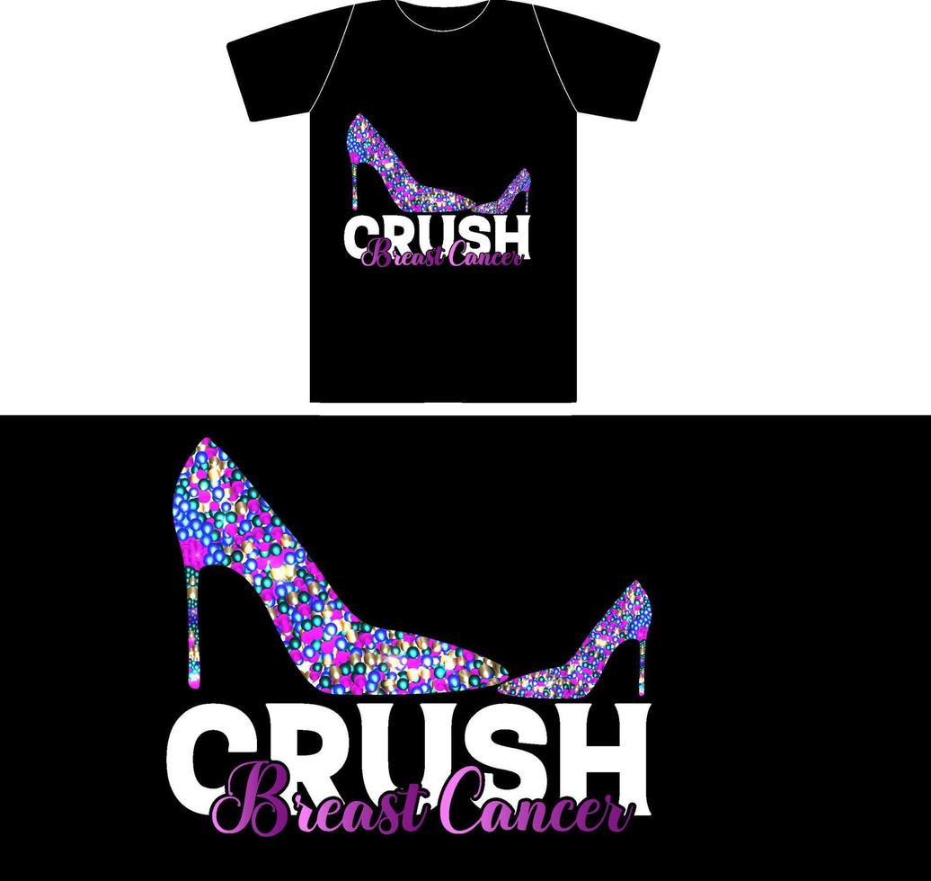 Breast Cancer. Crush Breast Cancer It can be used on T-Shirt, labels, icons, Sweater, Jumper, Hoodie, Mug, Sticker, Pillow, Bags, Greeting Cards, Badge, Or Poster vector