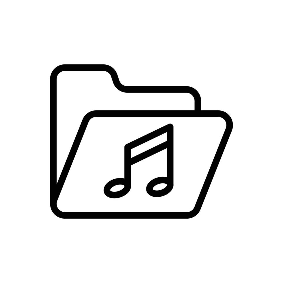 Folder icon vector with tone. music. line icon style. Simple design illustration editable