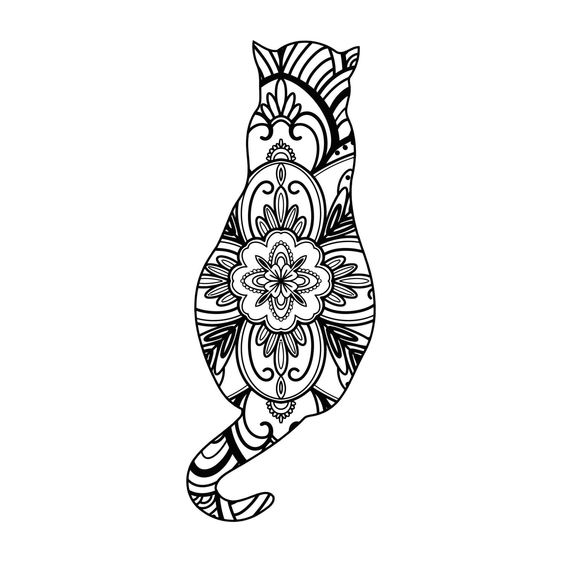 10 Mandala Kitten Coloring Pages Printable for Relaxation
