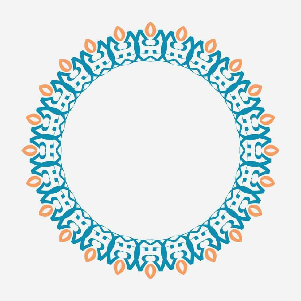 vector round frame with vintage style and traditional color