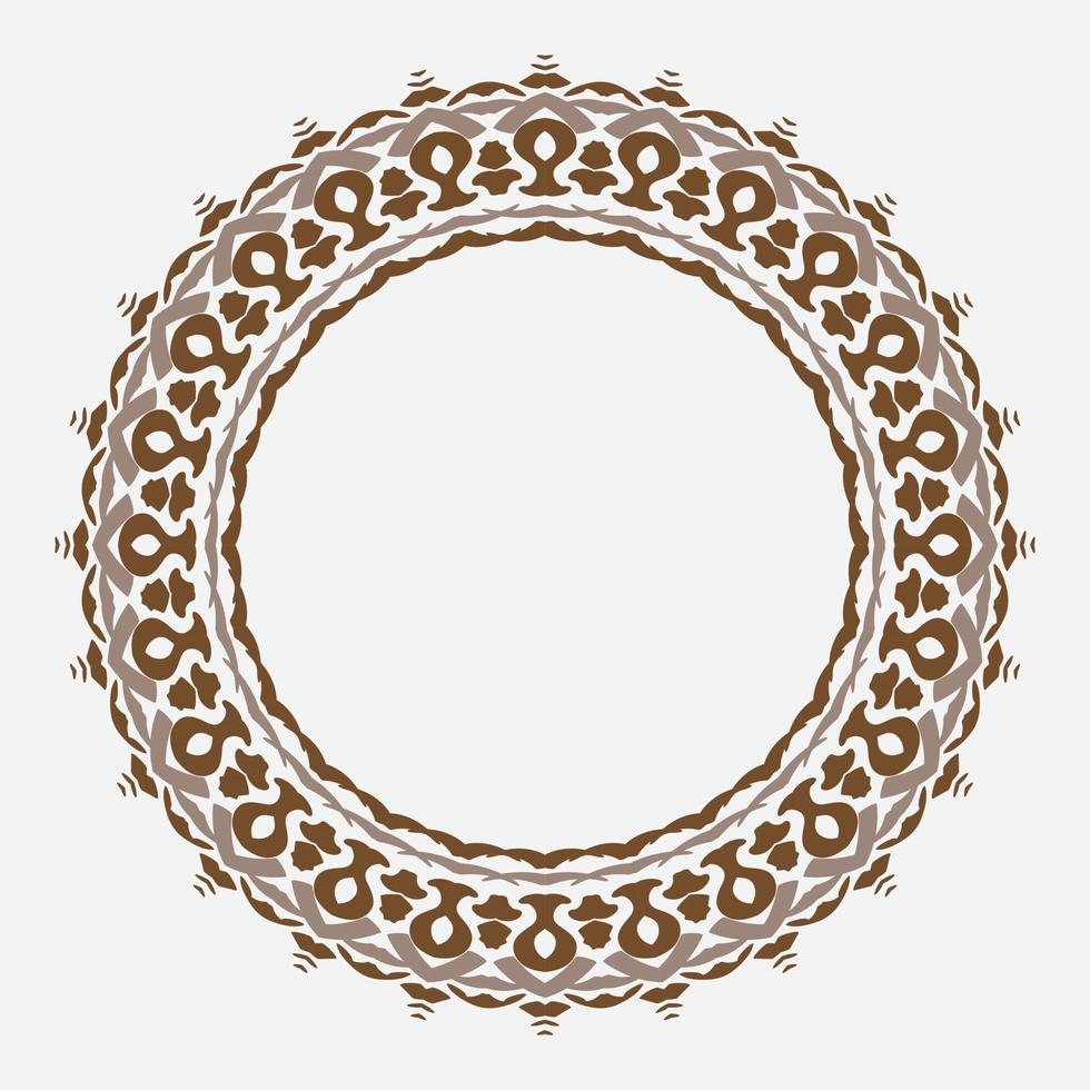 decorative round frames for design with floral ornaments. Circle frame. Templates for printing postcards, invitations, books, for textiles, engraving, wooden furniture, forging. vector