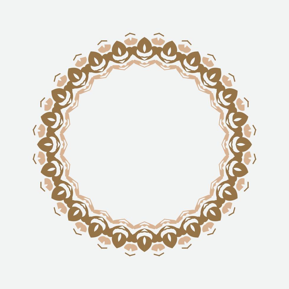 round linear narrow and wide frame in abstract oriental motif. Traditional elegant floral eastern ornament to decorate and design greeting cards, certificates, wedding invitations vector