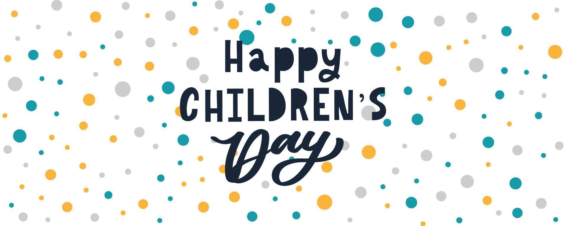 Happy Children's day. Holiday phrase. Hand drawn vector lettering.