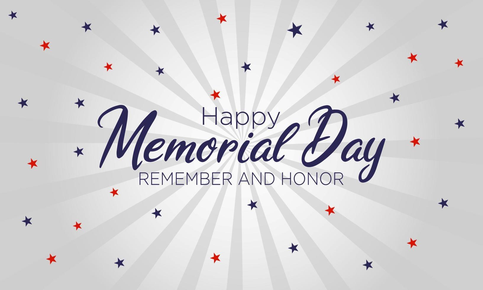 Vector illustration Memorial Day Remember and honor with USA flag