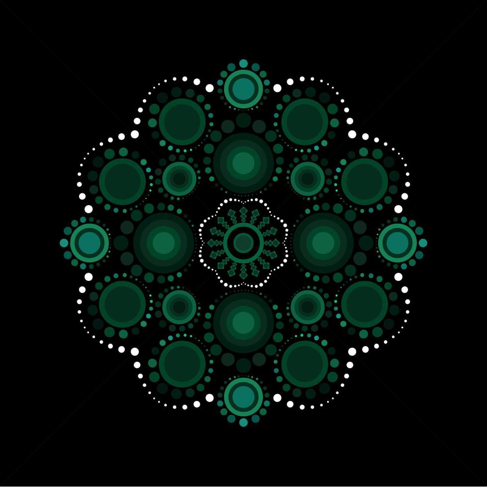 Green floral vector, Maya pattern abstract background. vector