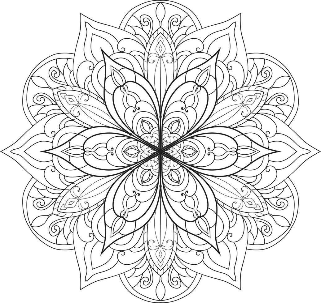 mandala de flor circular en vector libre blanco