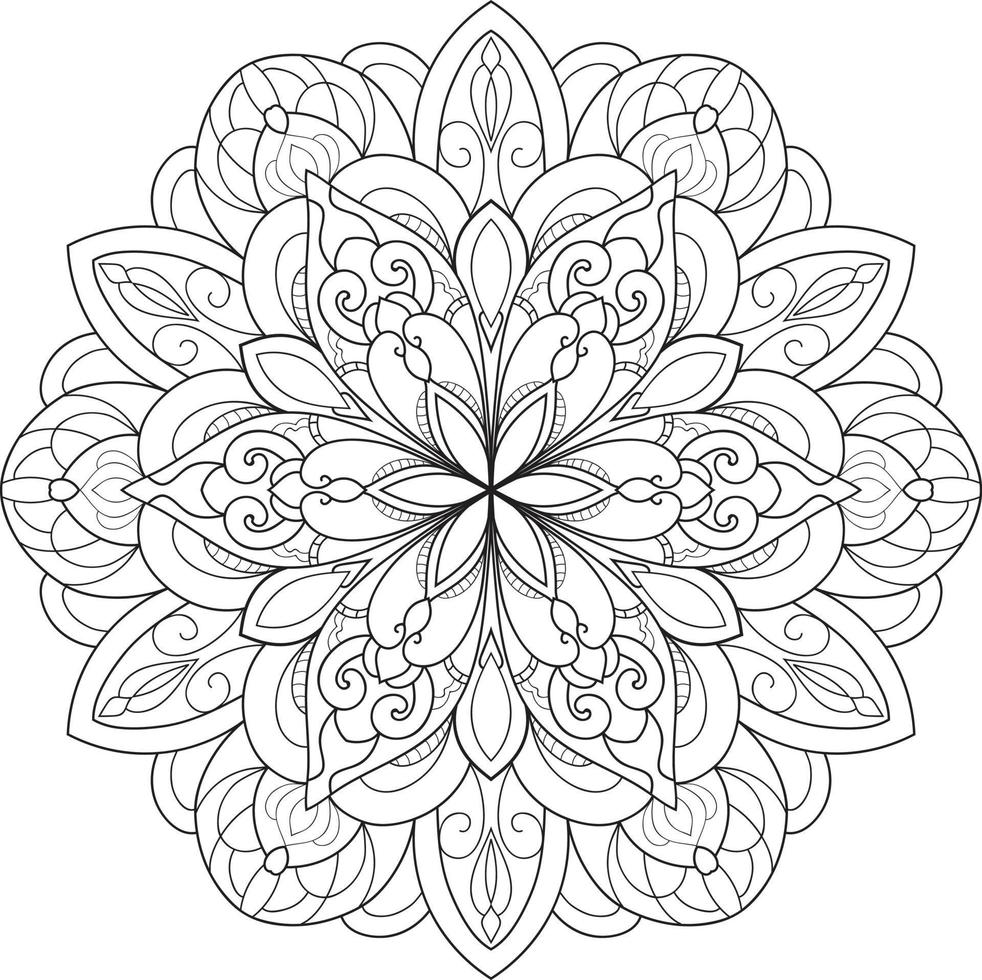 mandala de flor circular en vector libre blanco