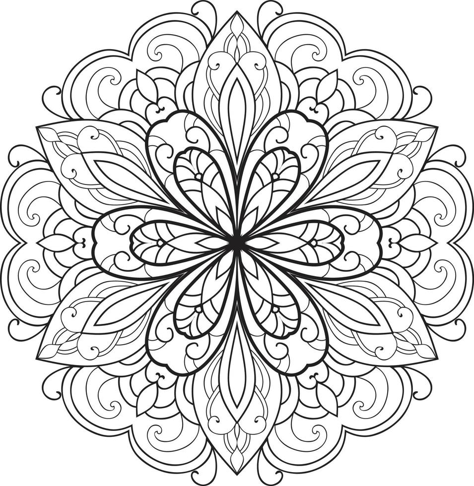 mandala de flor circular en vector libre blanco