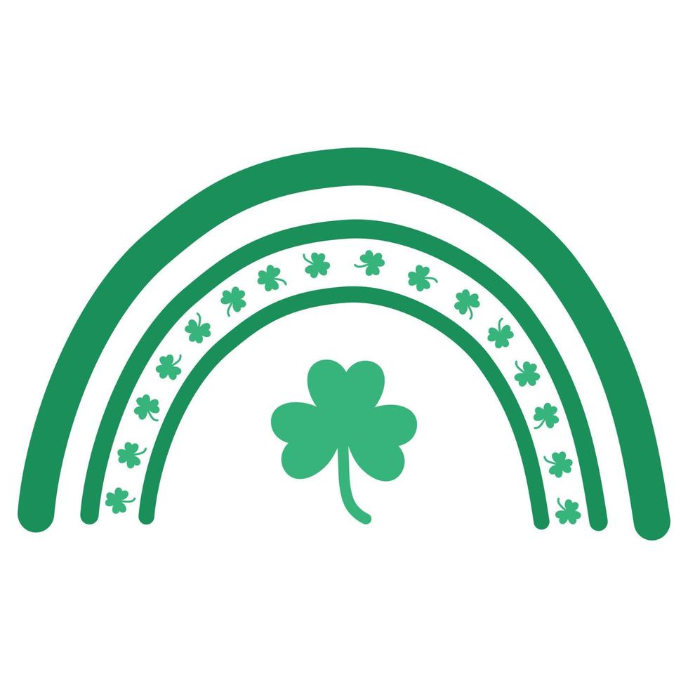 Rainbow and shamrock leaf. vector