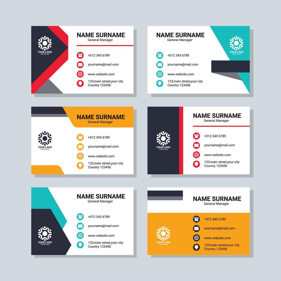 General Business Card Template Collection vector