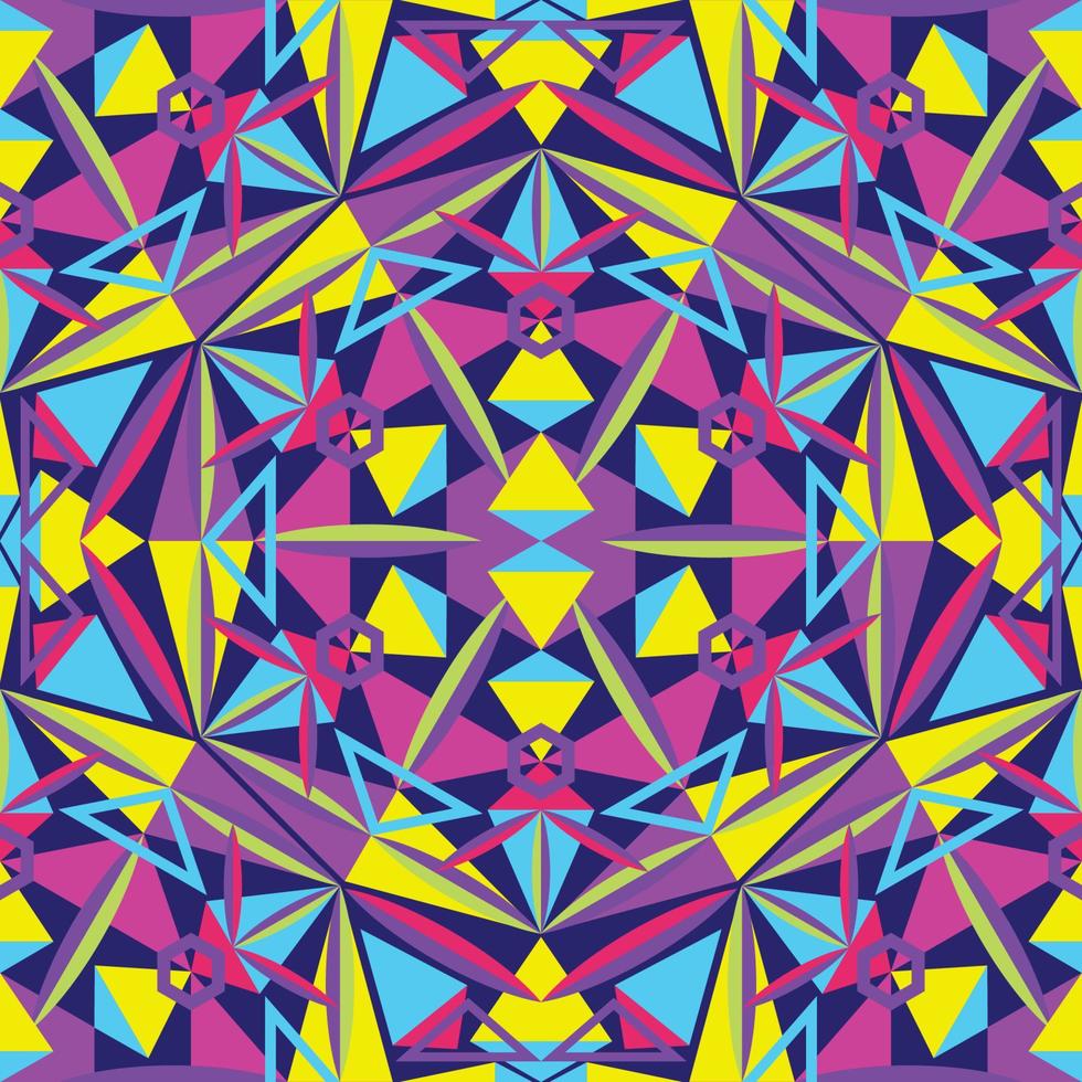 fractal caleidoscopio brillante color patrón fondo vector