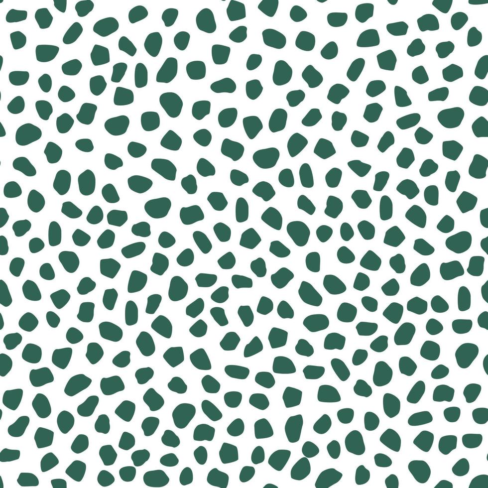 White seamless modern pattern with green abstract spots. Minimalist repeating print flat for printing on fabric, wallpaper and packaging. vector