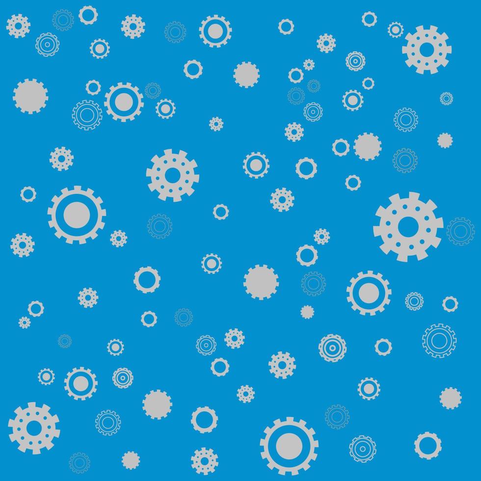 Gears on blue background. vector