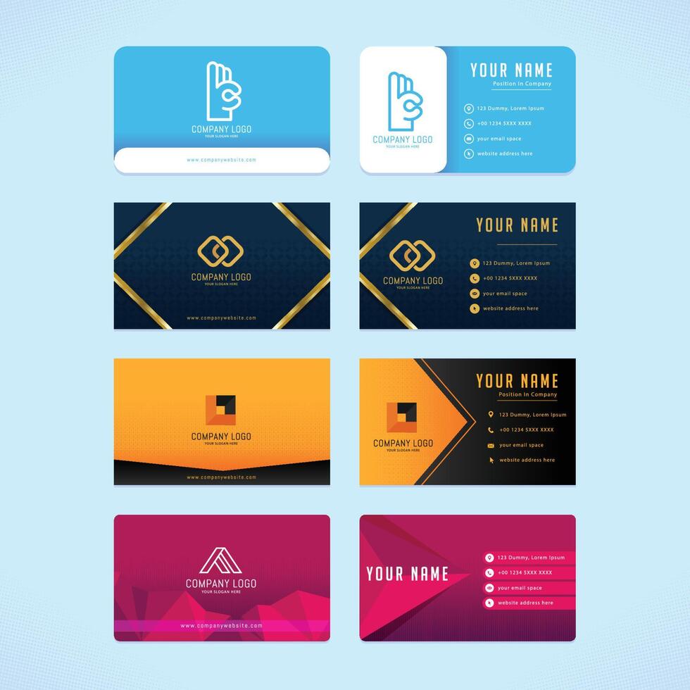 Business Card Set Template vector
