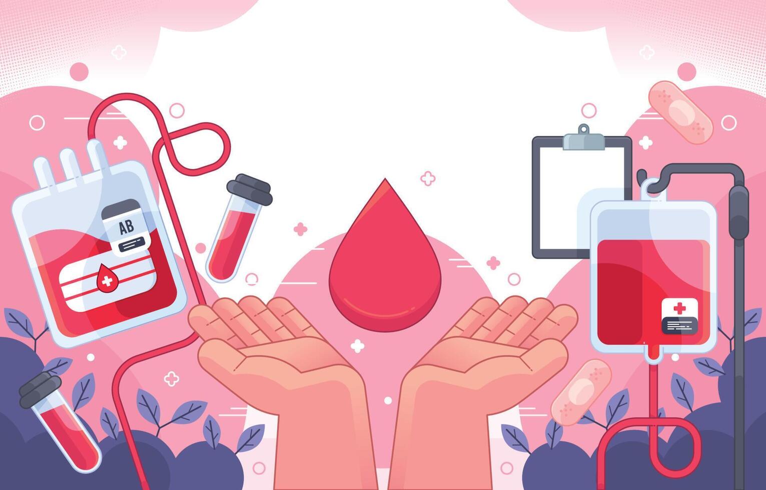 Blood Donation Equipment Background vector