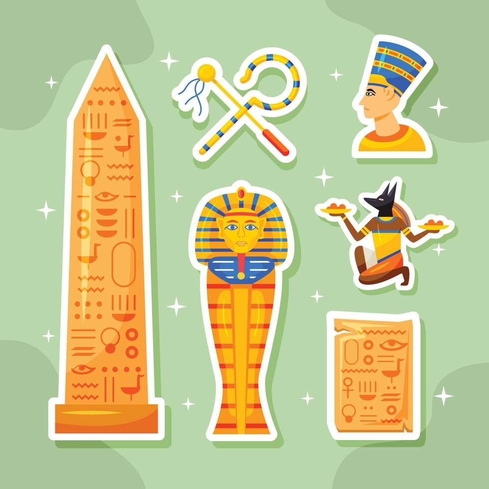 Egyptian Mummy Sticker Pack Concept vector