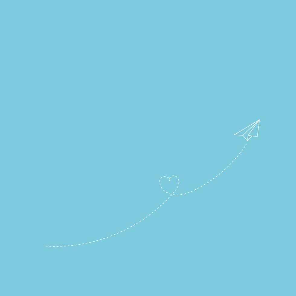 The white paper outline stoke flying to freedom, creative idea concept. vector