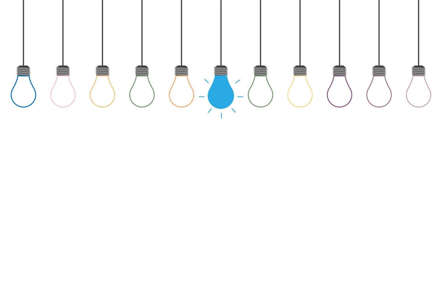 The light bulb creative design innovation idea, think difference concept. vector