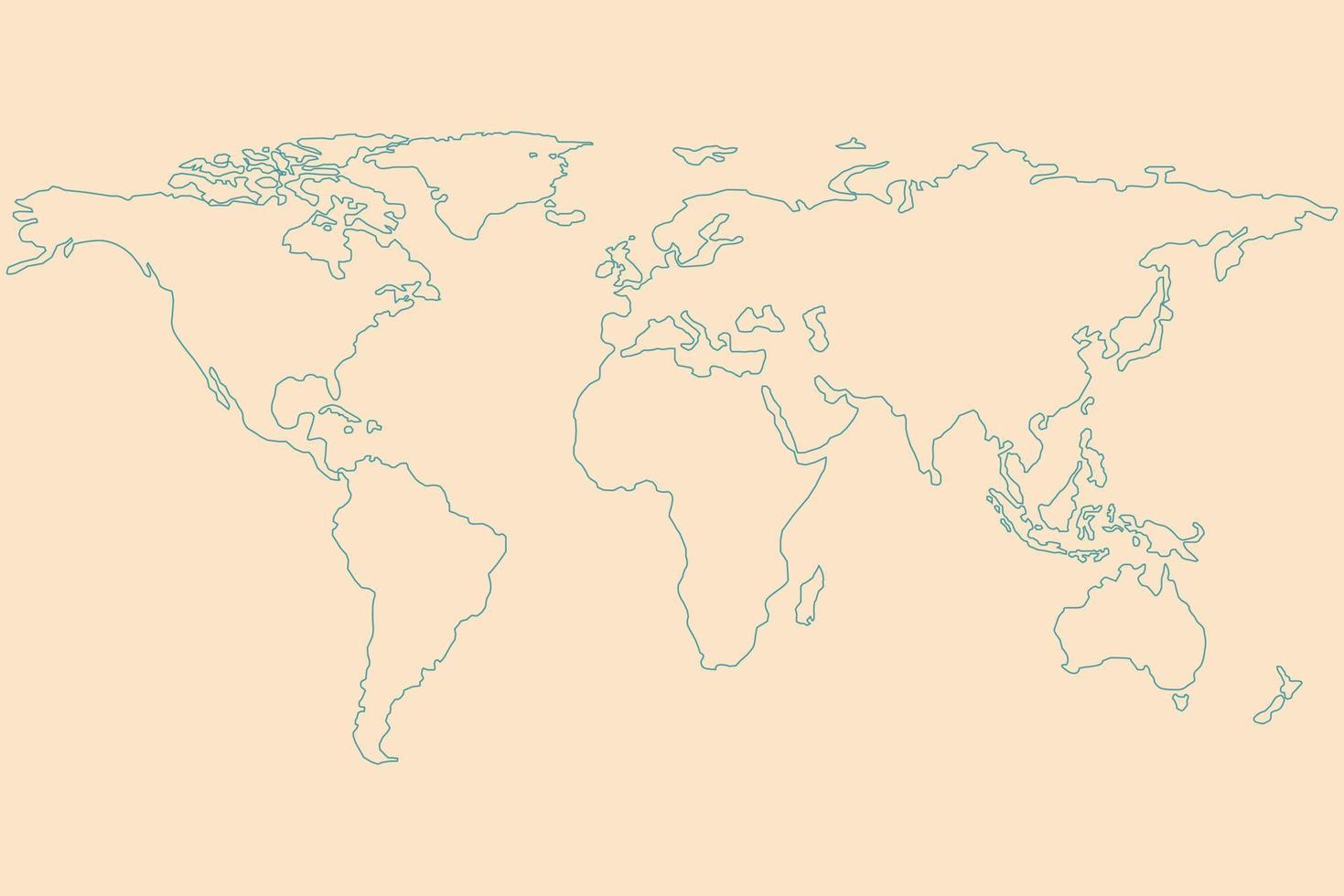 la línea del mapa mundial sobre fondo vintage, reduce el calentamiento global. vector
