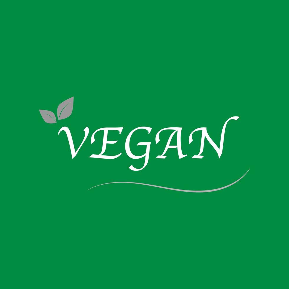 Vegan logo font for business banner, Not eating meat campaign. vector