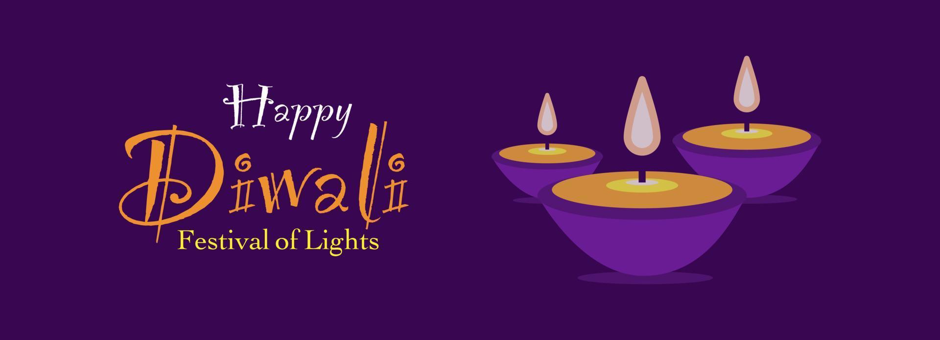 Happy Diwali festival of lights background. vector