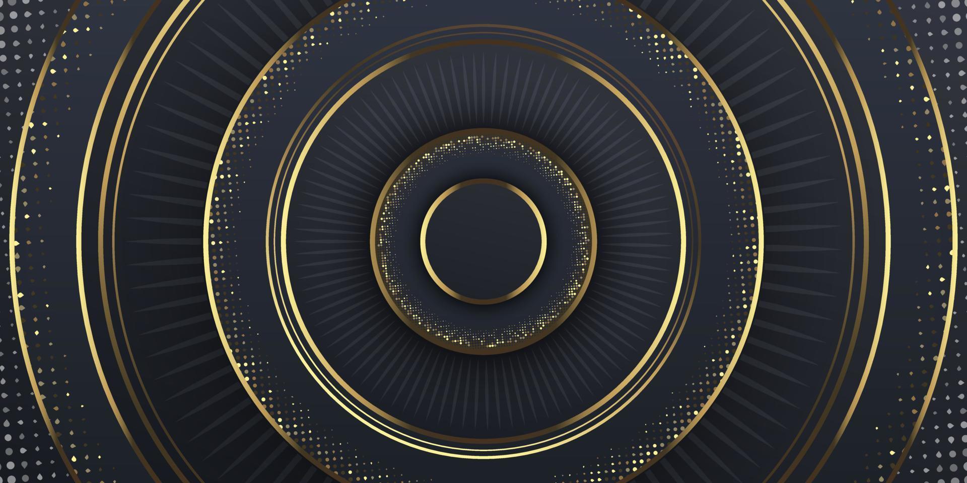 Luxury Gold Circle Realistic 3D Background. Vector Illustration