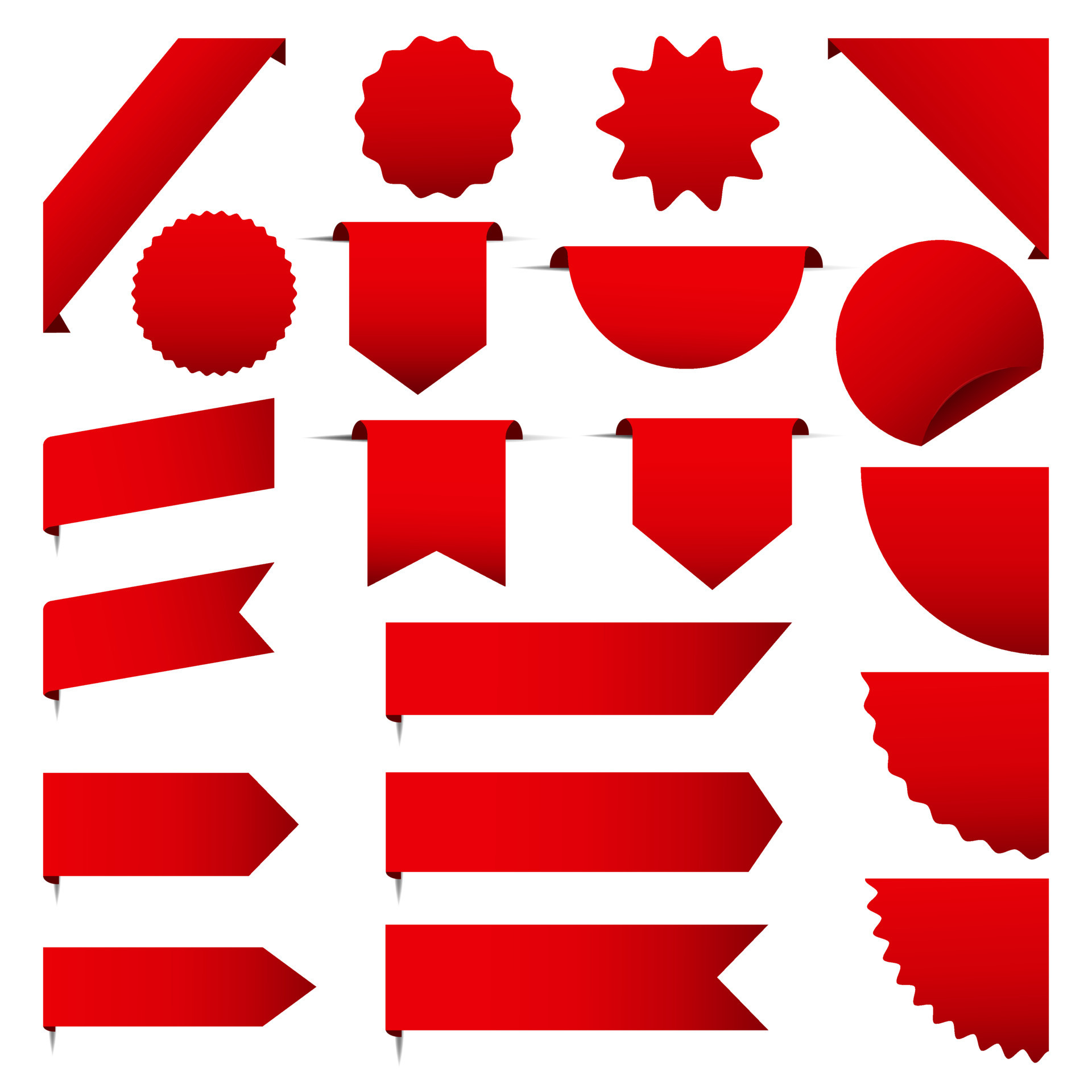 Order now red ribbons, online shopping web banners. Order now icons of