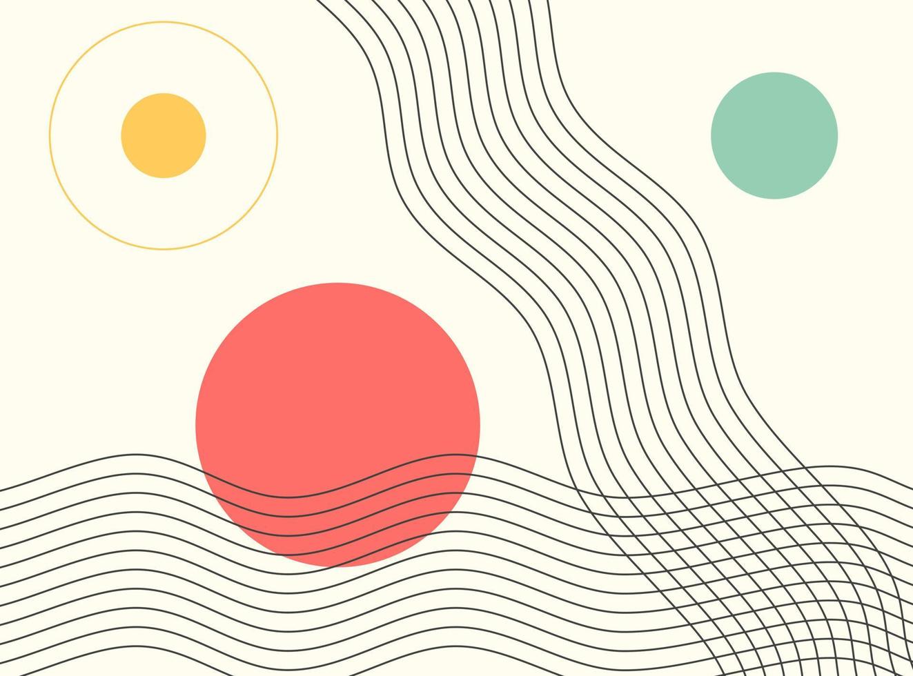 Minimal vintage wall art design background vector. Abstract wall art design. vector