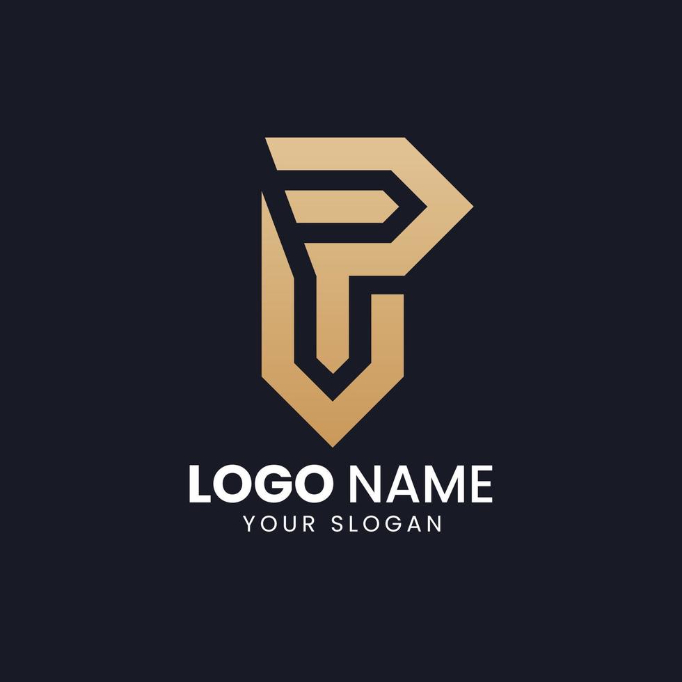 diseño de logotipo creativo letra p vector