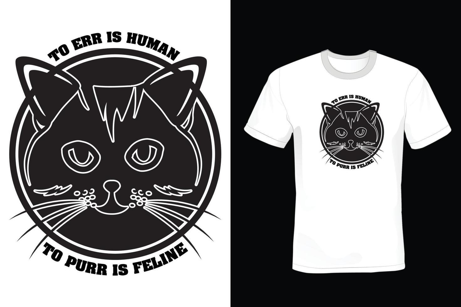 Cat T shirt design, vintage, typography vector